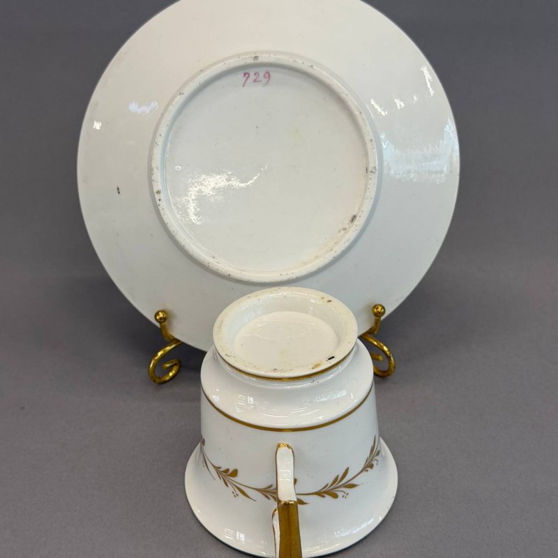Фарфоровая Чашка с блюдцем Coalport 1820е г
