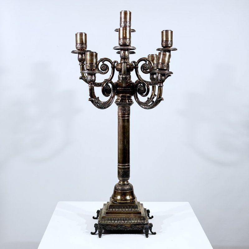 Большой серебряный канделябр Пампа для Шаббата 20в (к)