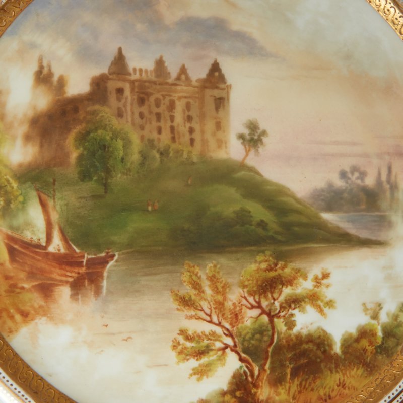 Тарелка с пейзажем Coalport 1875-1881 LINLITHGOW PALLACE