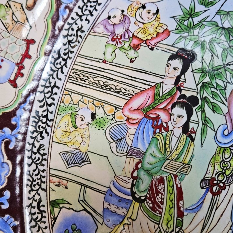 Подносное блюдо Китай  роспись эмалями металл Клеймо QianLong 1736-1795 гг