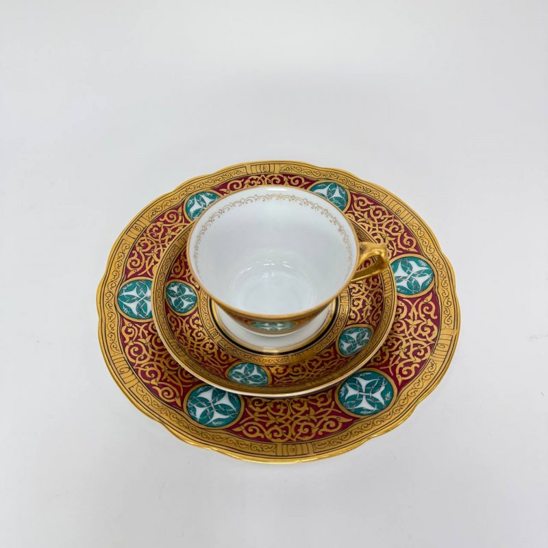 Кофейное трио  в византийском стиле с маркой Товарищество Кузнецова в Москве  (Кспб)