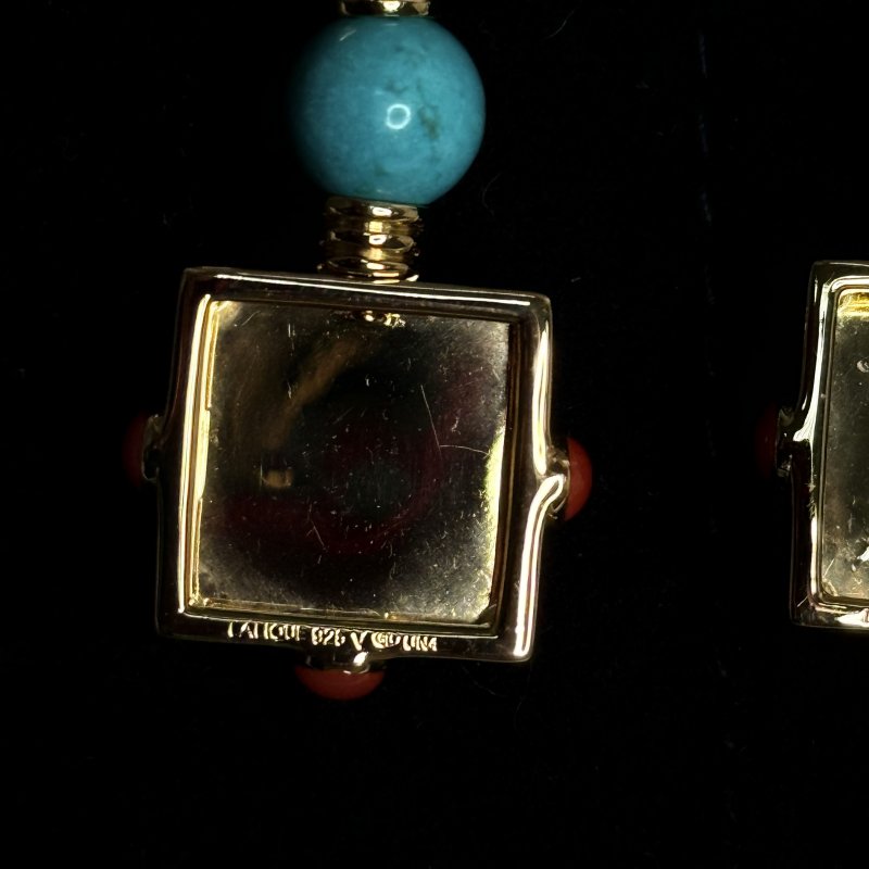 Серьги клипсы Lalique Arethuse техника золочения Gold Vermeil ручная работа Франция 2020-2025 г