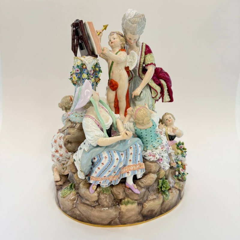 Скульптурная группа Уроки любви Meissen 1850 гг