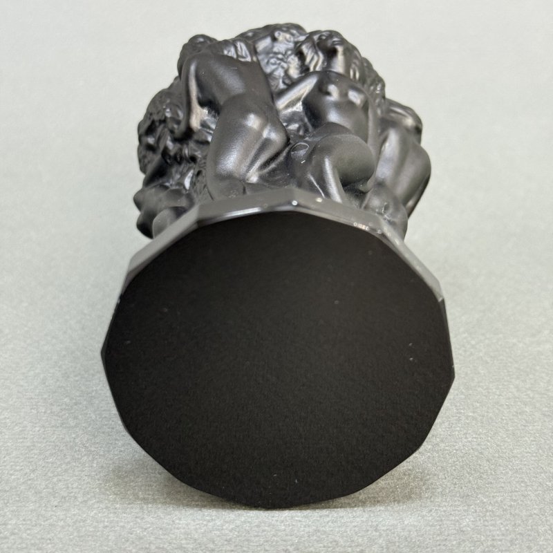 Ваза Вакханки в стиле Артдеко из черного стекла дизайн 1930г. Г. Хоффманн Чехия 21 в