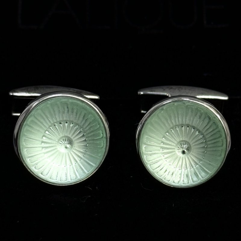 Запонки с палладиевой отделкой и гранёным хрусталём цвета лагуна 2024-2025 г