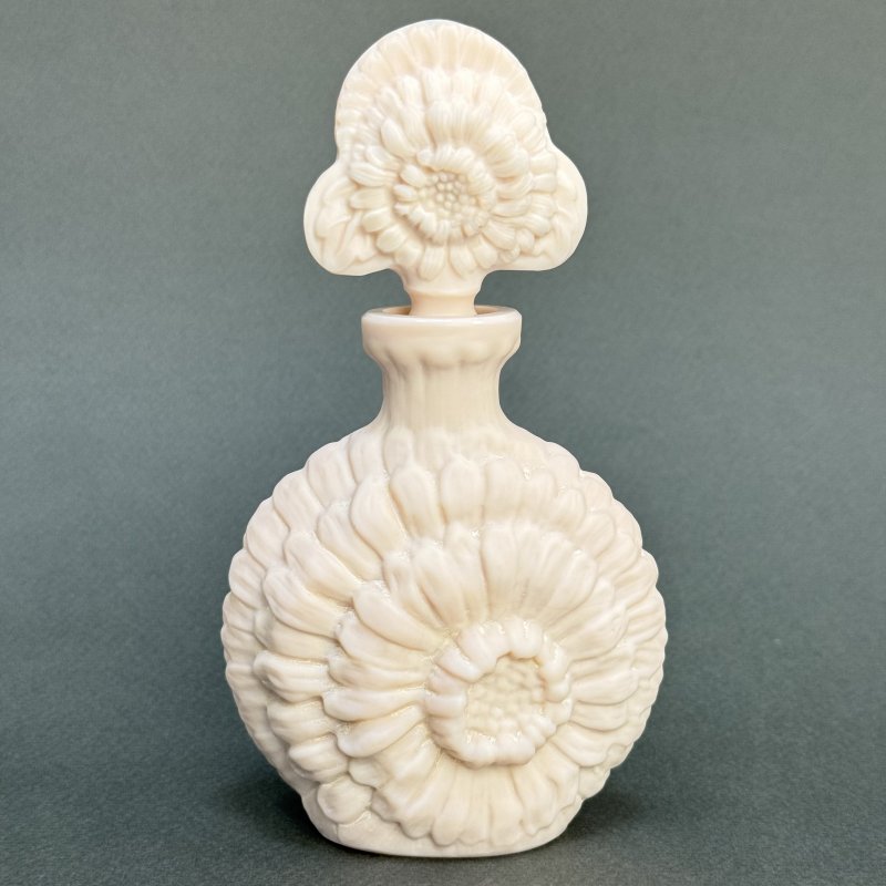 Парфюмерный флакон в стиле Артдеко розовое малахитовое стекло дизайн 1930г. Г. Хоффманн Чехия 21 в