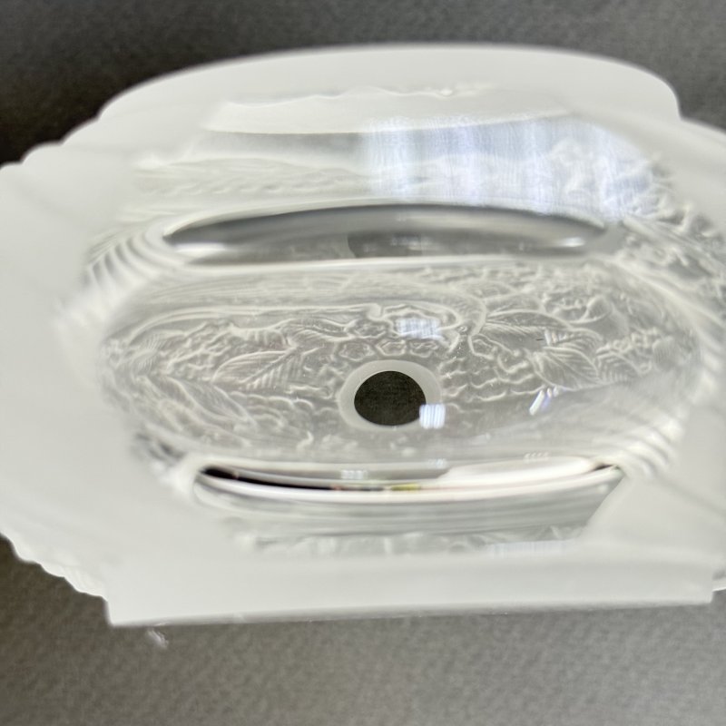 Коллекционный парфюмерный флакон в стиле Артдеко крышка-павлин дизайн 1930г. Г. Хоффманн Чехия 21 в