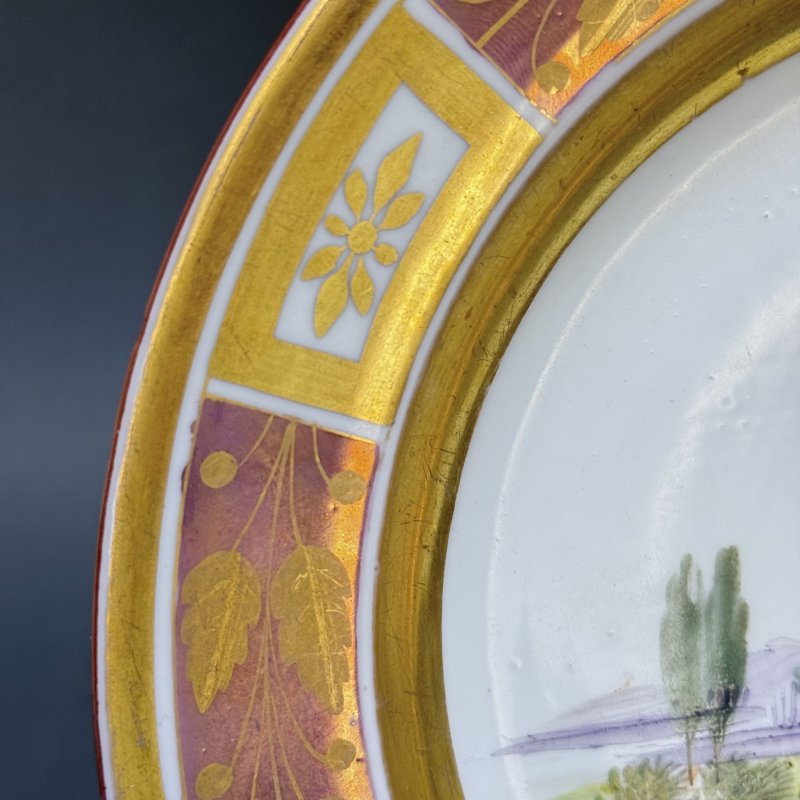 Тарелка завод Попова 1840 гг Императорская Россия 