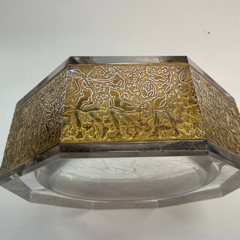 Пепельница из позолоченного хрусталя Moser 'Fipop' 1930-х годов.