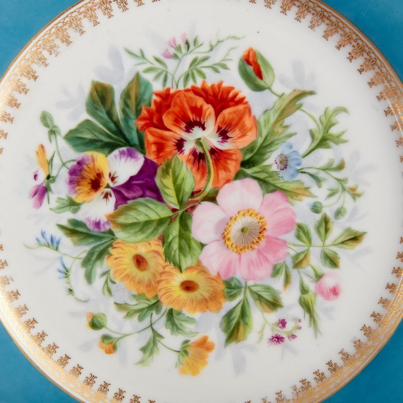 Старинная фарфоровая тарелка с ручной росписью