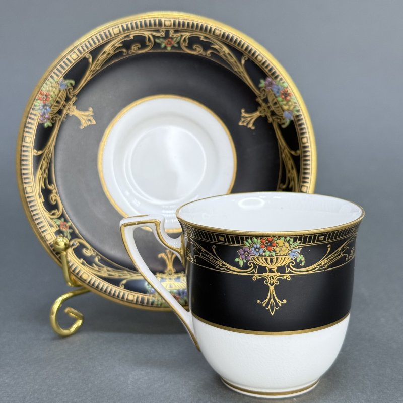 Чашка с блюдцем для кофе в стиле Артдеко Роял Вустер - Marshall Field &Co Англия-США 1920 гг.