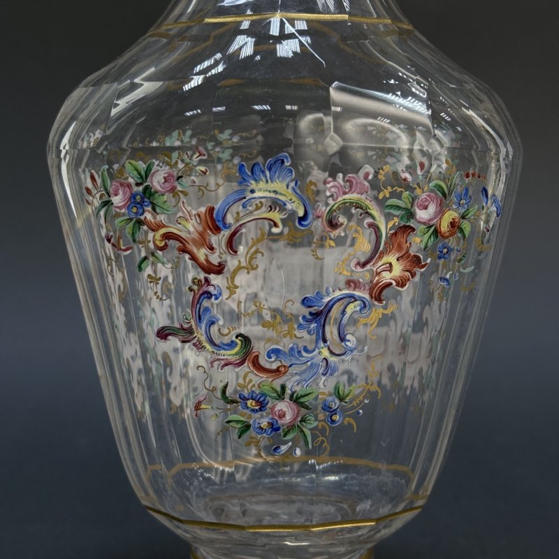 Графин стекло с росписью цветными эмалями Австрия 1900 г 