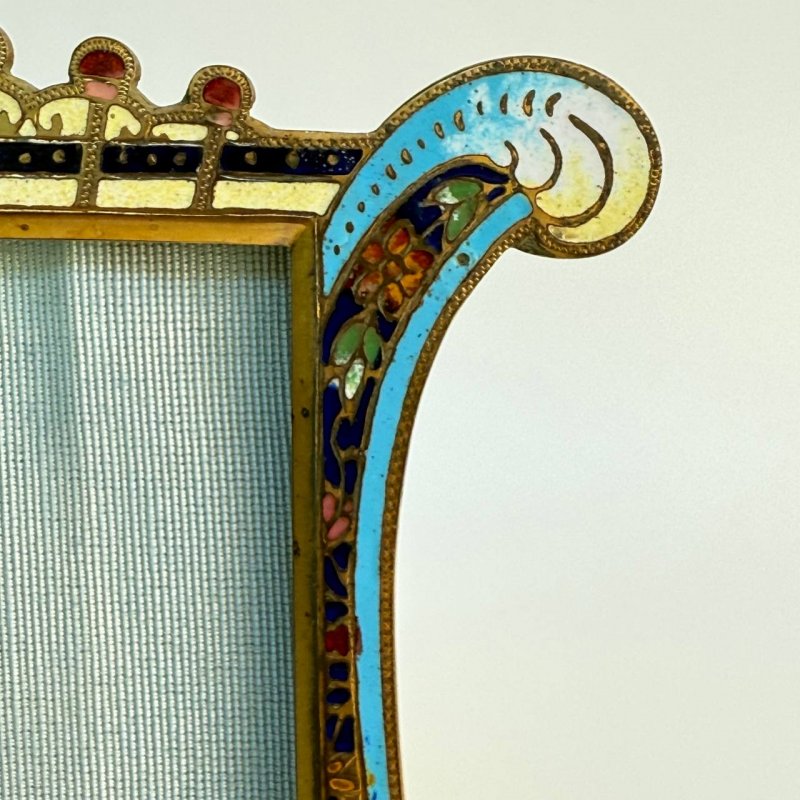 Рамка для фото в форме лиры  с эмалями Франция