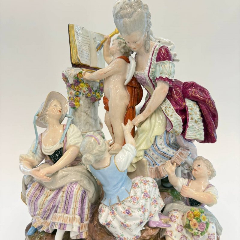 Скульптурная группа Уроки любви Meissen 1850 гг