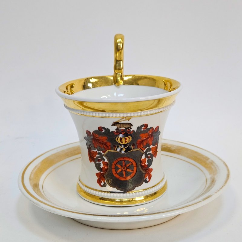 Чашка с гербом Дрезден с блюдцем KPM Германия