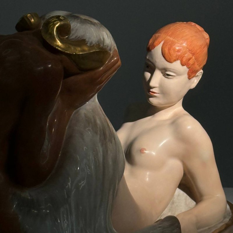 Уникальная статуэтка Печаль Герхарда Хеннинга Royal Copenhagen 1918 г Дания (к)