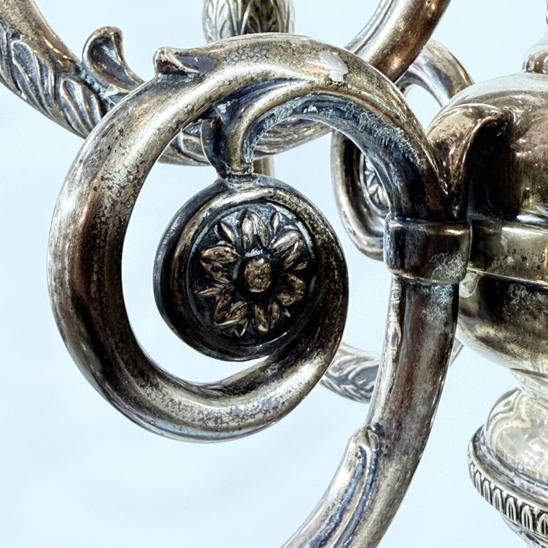 Большой серебряный канделябр Пампа для Шаббата 20в (к)