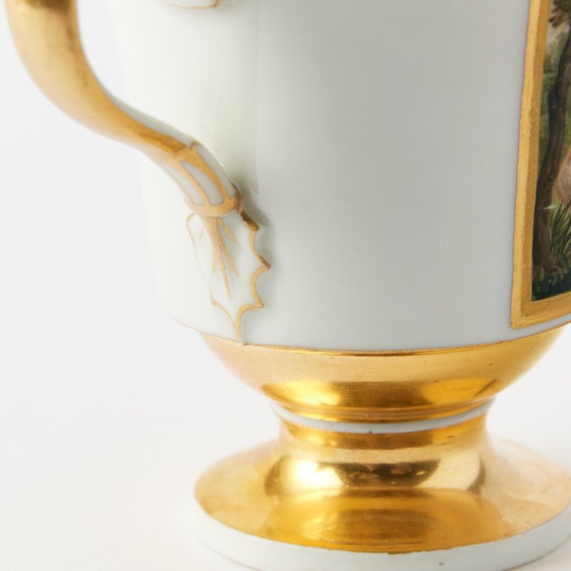 Meissen. Старинная коллекционная чашка с изображением замка Альбрехтсбург