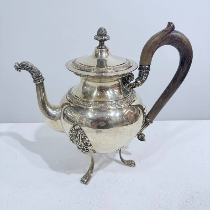 Старинный кофейный набор на подносе. 5 предметов. Германия, 1890-1900-е годы.