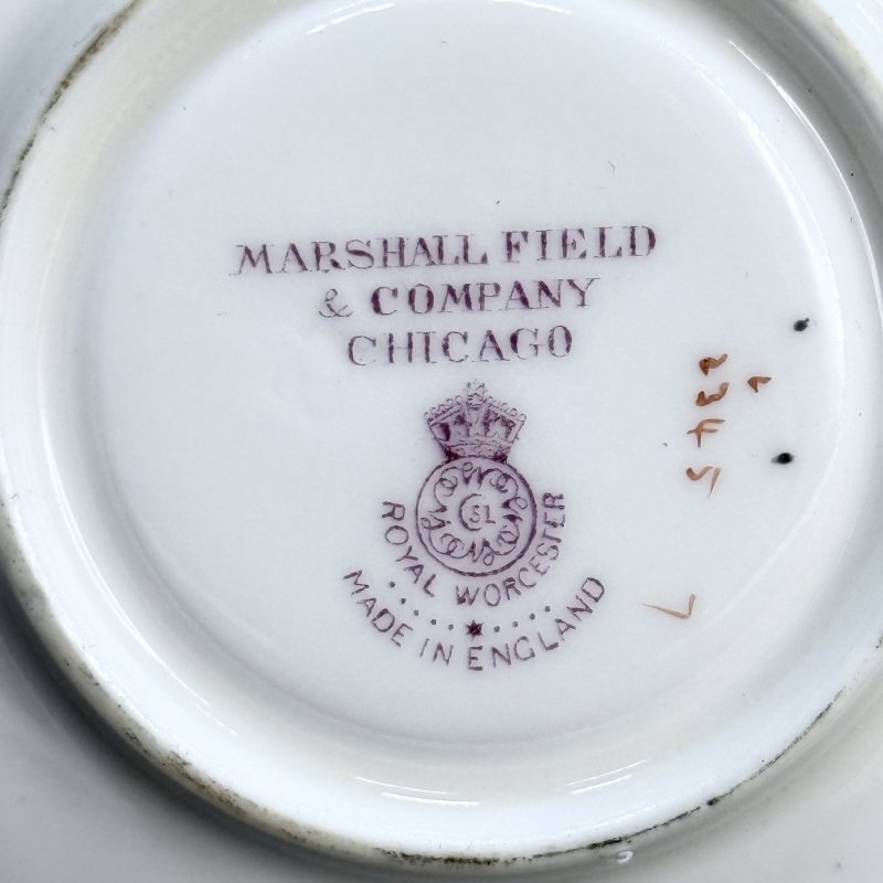 Чашка с блюдцем для кофе в стиле Артдеко Роял Вустер - Marshall Field &Co Англия-США 1920 гг.