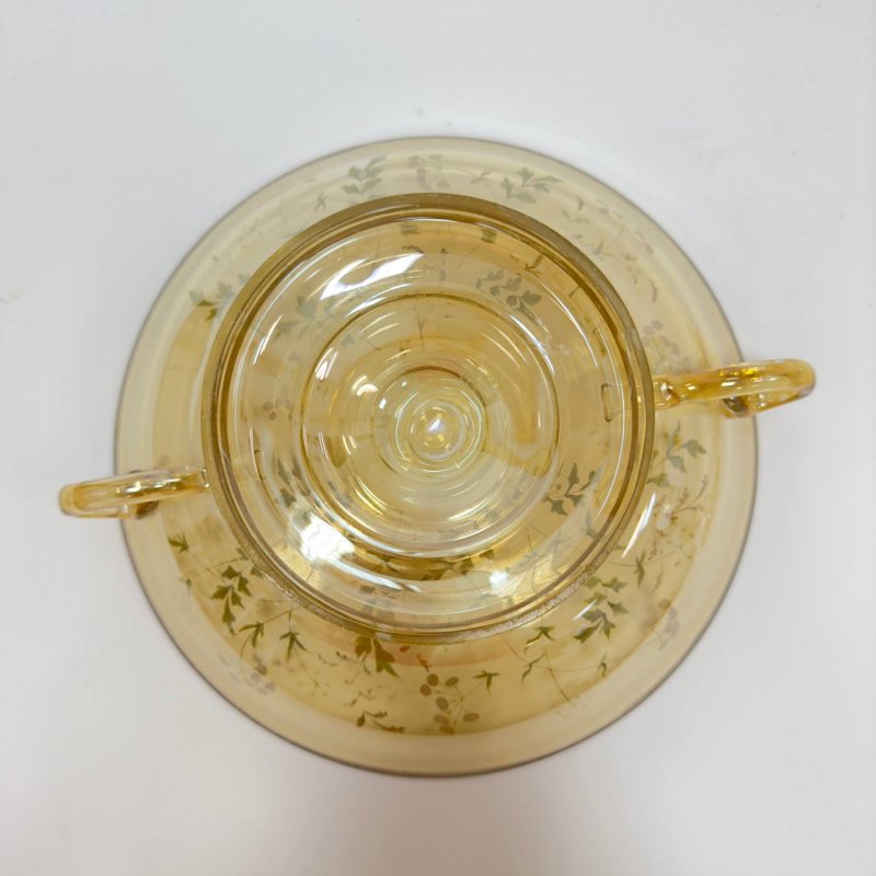 Десертный набор для Пунша медового стекла Западная Европа, первая половина ХХ века