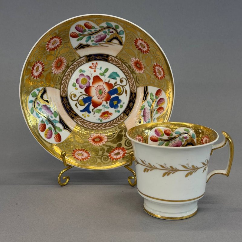 Фарфоровая Чашка с блюдцем Coalport 1820е г