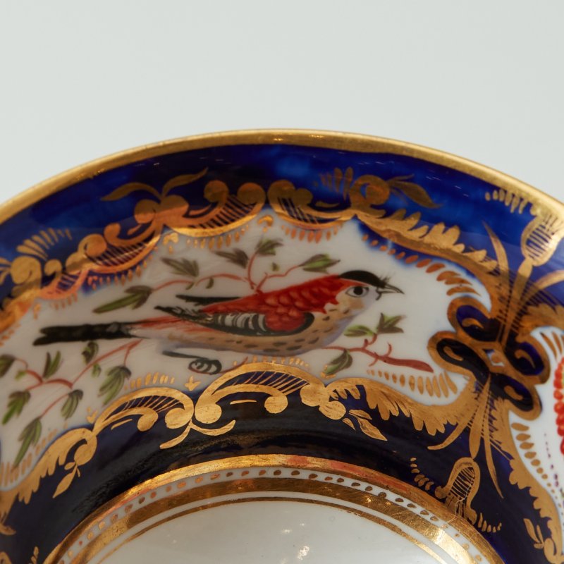 Чашка с блюдцем редкая с птицами Coalport до 1830г