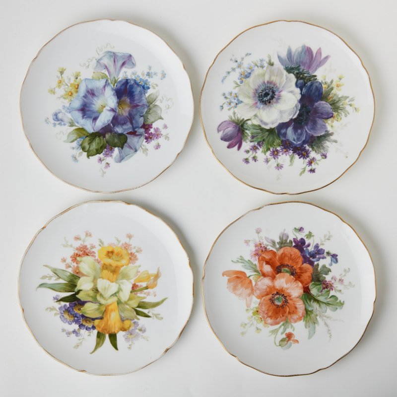 Тарелки, набор 4 шт, роспись