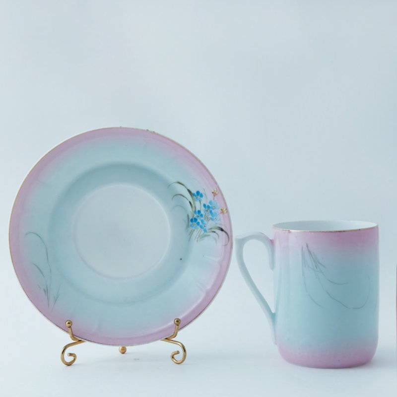 Чайная пара с росписью Гарднер Ф.Я. (Мануфактура)