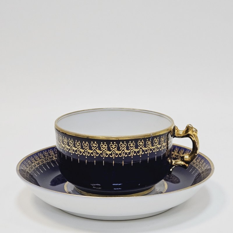 Чашка с блюдцем для кофе Т-во  М.С. Кузнецова Дулевская фабрика, 1891-1917