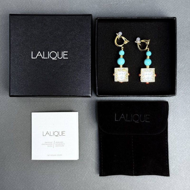 Серьги клипсы Lalique Arethuse техника золочения Gold Vermeil ручная работа Франция 2020-2025 г