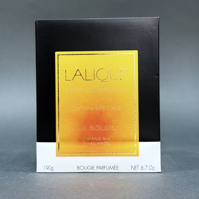 Ароматическая свеча Lalique édition spéciale Le Soleil линейка ароматов для дома Voyage de Parfumeur 2024 г