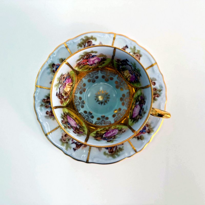 Фарфоровая чашка с блюдцем. J.K. Decor Carlsbad Bavaria. Германия. 1950-е–1970-е годы