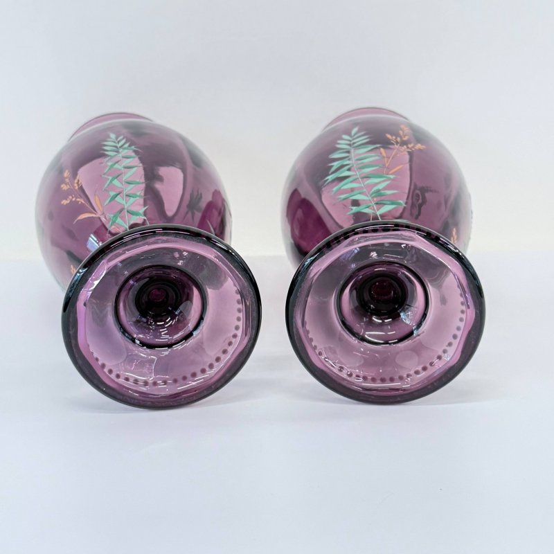 Пара ваз из художественного аметистового стекла Moser