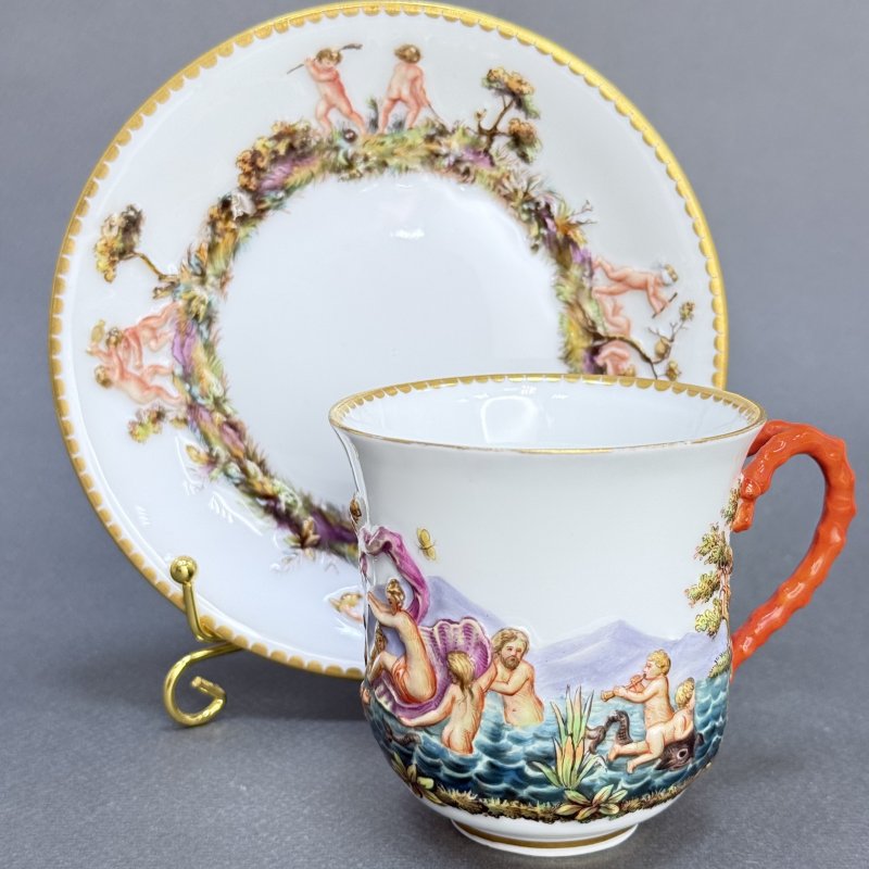 Сервиз тет-а-тет Майсен в стиле Capodimonte Германия 1865 (к)