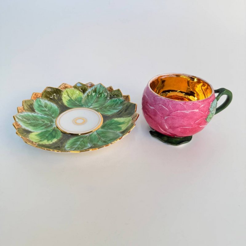 Очень редкая старинная коллекционная  чашка с блюдцем KPM 1800-10 гг