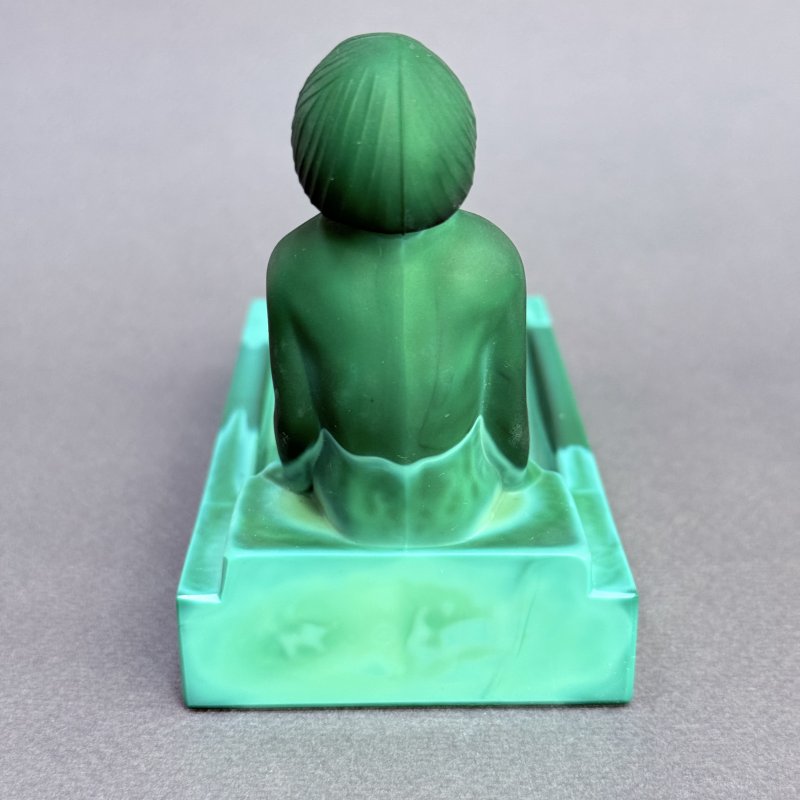 Мелочница из малахитового стекла дизайн 1930г. Г. Хоффманн Чехия 21 в