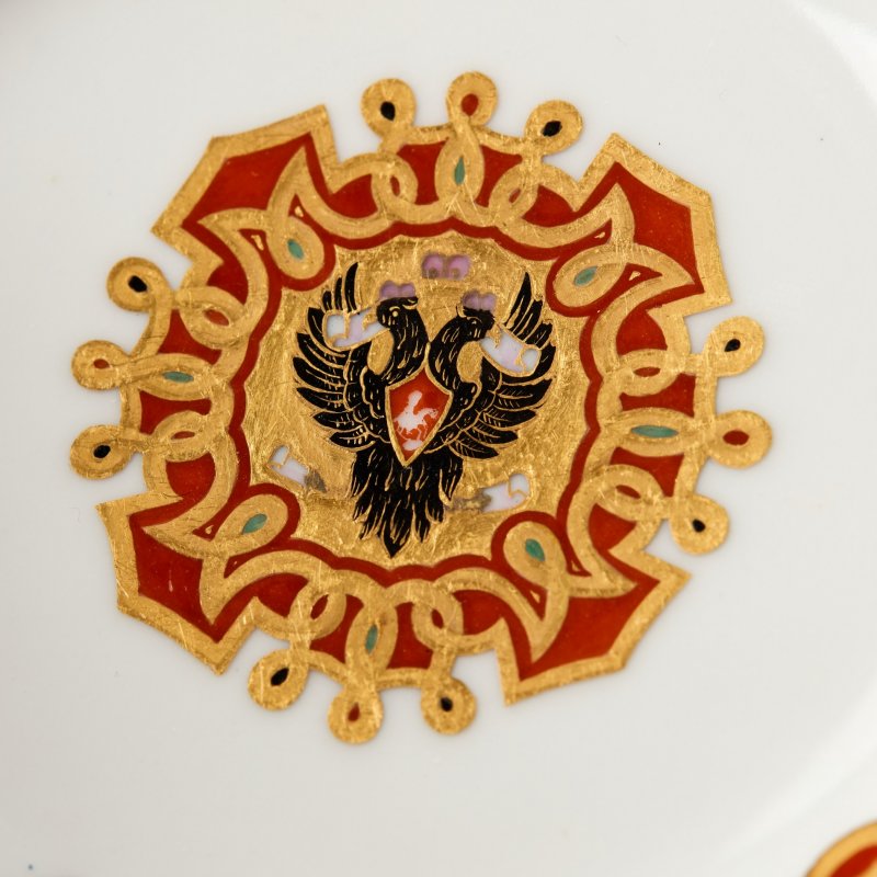 Чашка с монограммой ВККН ( великий князь Константин Николаевич) с блюдцем в подборе.