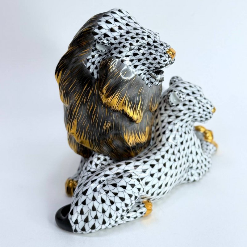 Редкая фигурка Лев с львицей Идеальный подарок для знака зодиака - Лев 