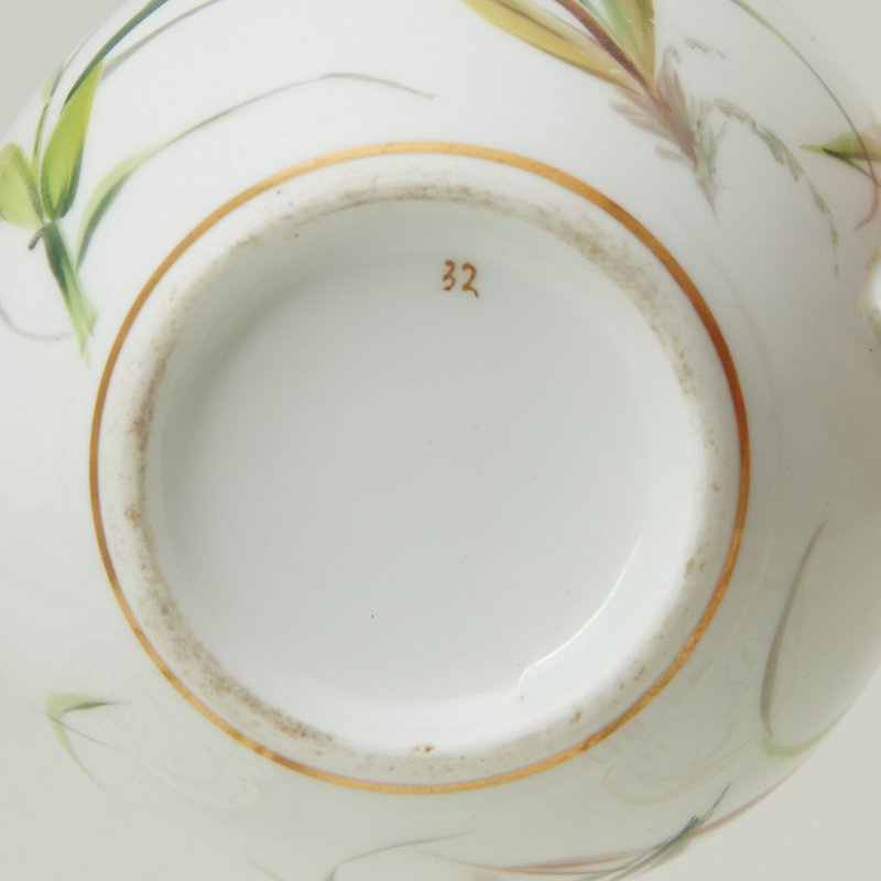 William Brownfield&Sons. Старинное чайное трио с декором в виде бабочек