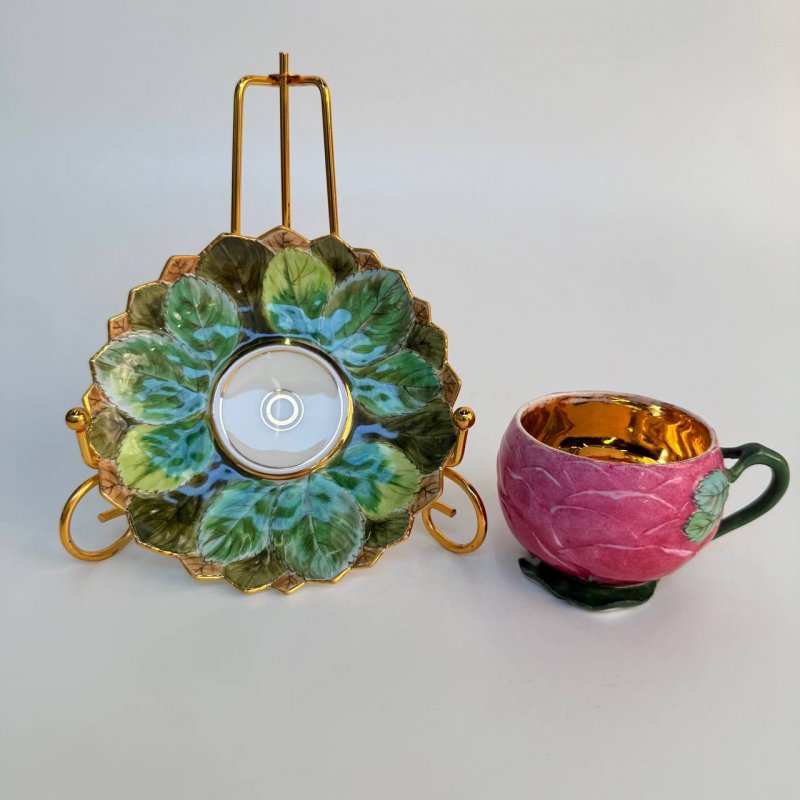 Очень редкая старинная коллекционная  чашка с блюдцем KPM 1800-10 гг