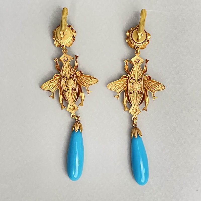 Серьги-капли Askew London с голубками 1990-2000гг Англия