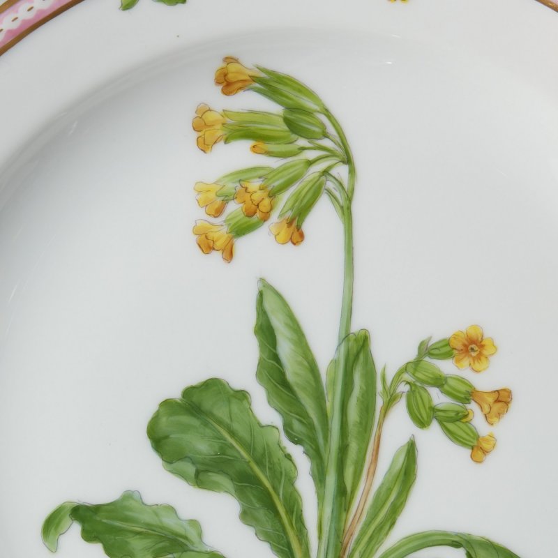 Тарелка“Primula officinalis“ (“Первоцвет весенний”)  из сервиза Flora Danica.