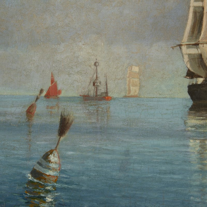 Картина Джона Зи Парусные корабли на рейде