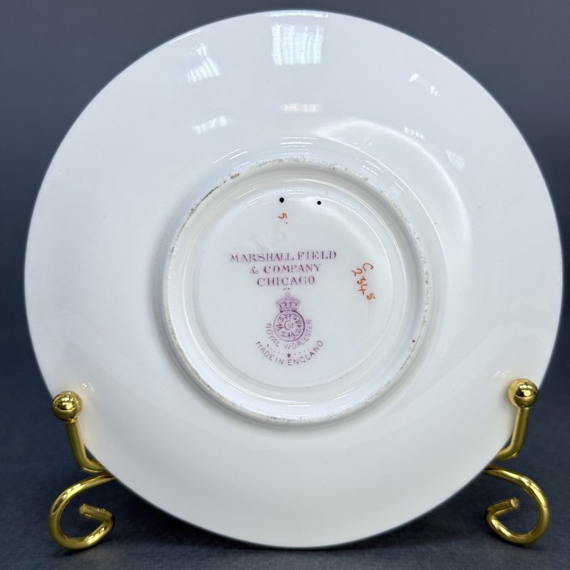 Чашка с блюдцем для кофе в стиле Артдеко Роял Вустер - Marshall Field &Co Англия-США 1920 гг.