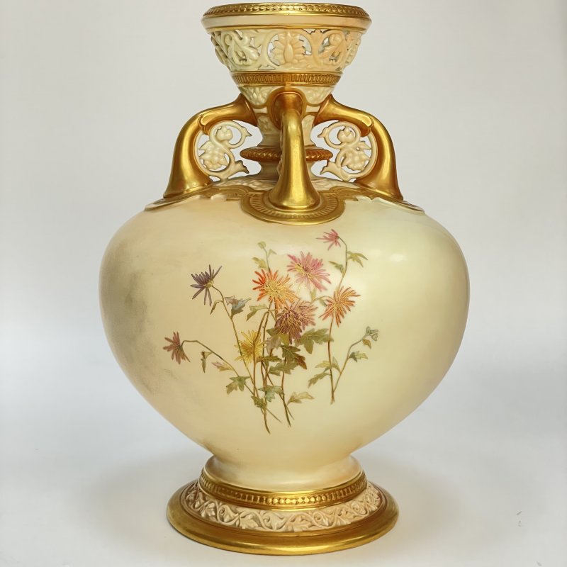  Коллекционная антикварная ваза мануфактуры Royal Worcester конец 19 в