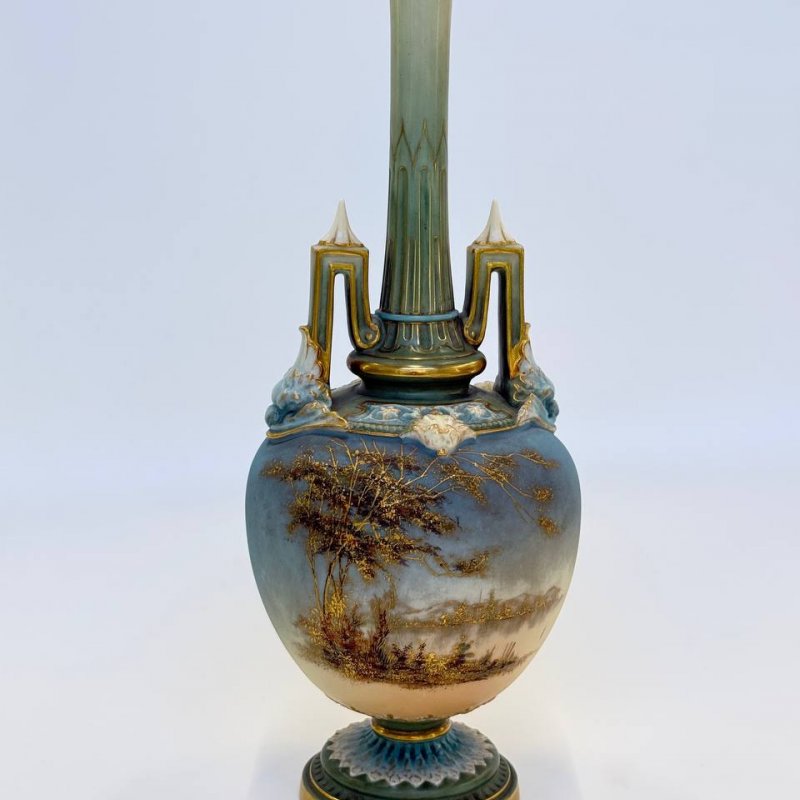 Большая пейзажная ваза Royal Worcester